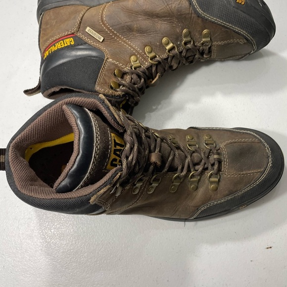 CATERPILLAR Brown Leather Hiking Work Boots Size 12 SB- main image 5